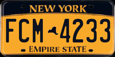 NY license plate FCM4233