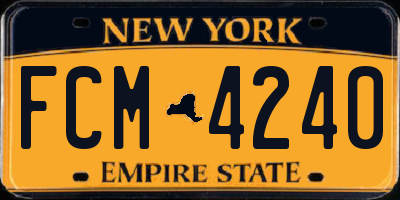 NY license plate FCM4240