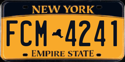 NY license plate FCM4241