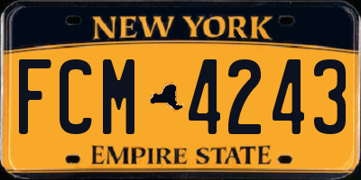 NY license plate FCM4243