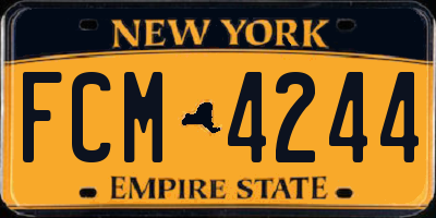 NY license plate FCM4244