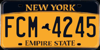 NY license plate FCM4245