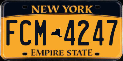 NY license plate FCM4247