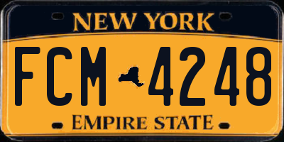 NY license plate FCM4248