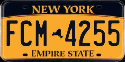 NY license plate FCM4255