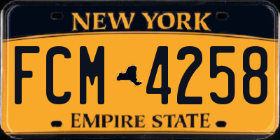 NY license plate FCM4258