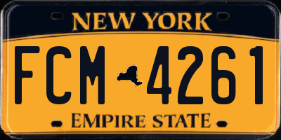 NY license plate FCM4261