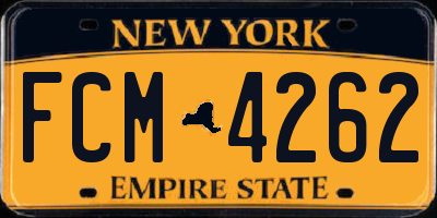 NY license plate FCM4262