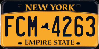 NY license plate FCM4263