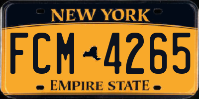 NY license plate FCM4265
