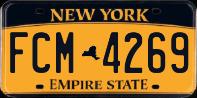 NY license plate FCM4269