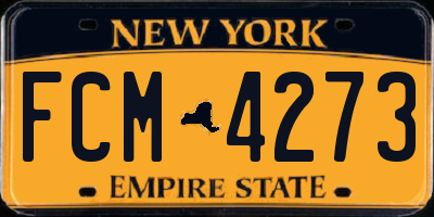 NY license plate FCM4273