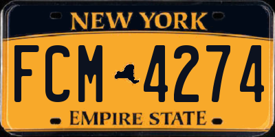 NY license plate FCM4274