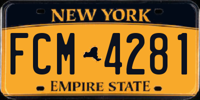 NY license plate FCM4281