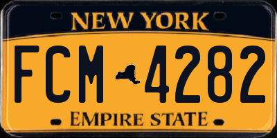 NY license plate FCM4282