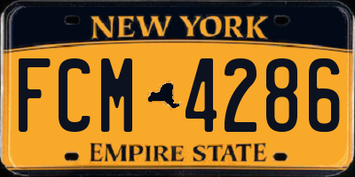 NY license plate FCM4286