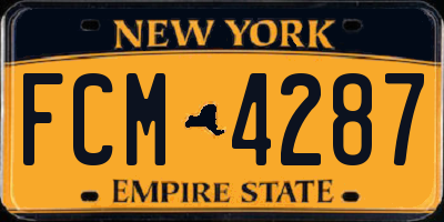 NY license plate FCM4287