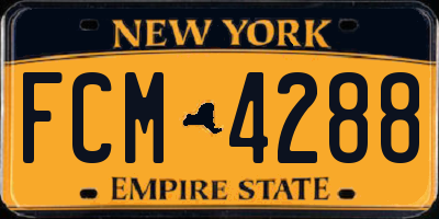 NY license plate FCM4288