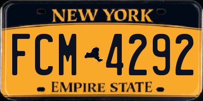 NY license plate FCM4292