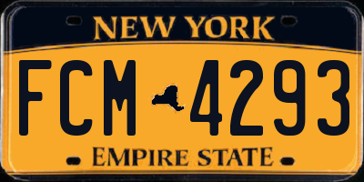 NY license plate FCM4293