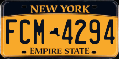 NY license plate FCM4294