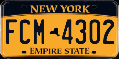 NY license plate FCM4302