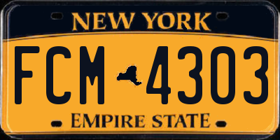 NY license plate FCM4303