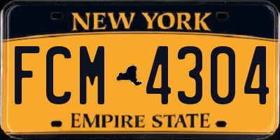 NY license plate FCM4304