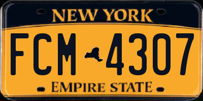 NY license plate FCM4307