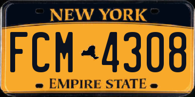 NY license plate FCM4308