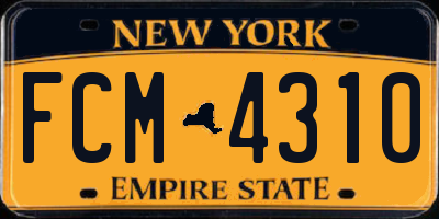 NY license plate FCM4310