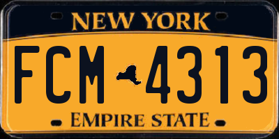 NY license plate FCM4313