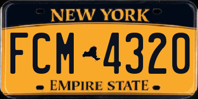 NY license plate FCM4320