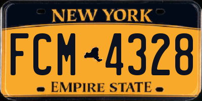 NY license plate FCM4328