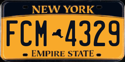 NY license plate FCM4329