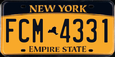 NY license plate FCM4331