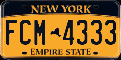 NY license plate FCM4333