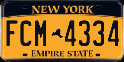 NY license plate FCM4334
