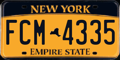 NY license plate FCM4335
