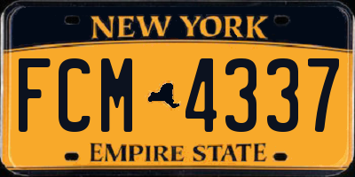 NY license plate FCM4337
