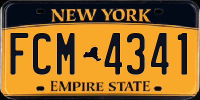 NY license plate FCM4341