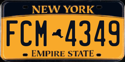 NY license plate FCM4349
