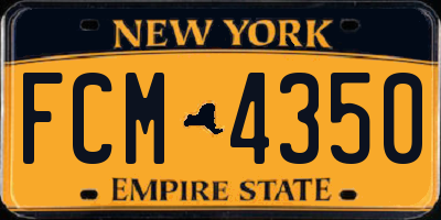NY license plate FCM4350