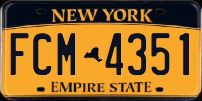 NY license plate FCM4351