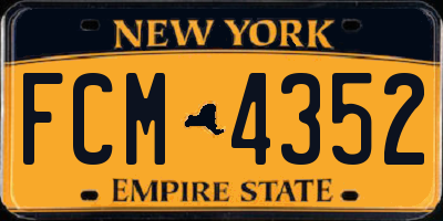 NY license plate FCM4352