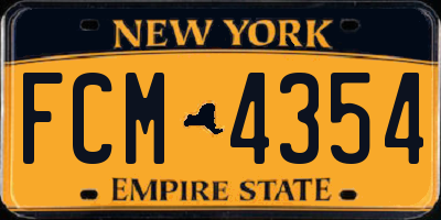 NY license plate FCM4354