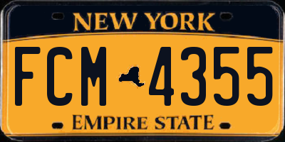 NY license plate FCM4355
