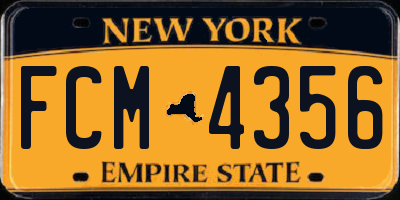NY license plate FCM4356