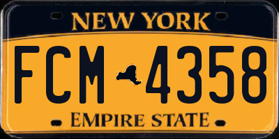 NY license plate FCM4358