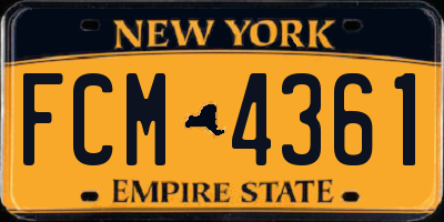 NY license plate FCM4361